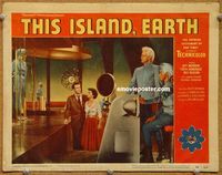 v979 THIS ISLAND EARTH movie lobby card #6 '55 sci-fi classic, Morrow