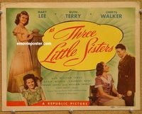 v184 THREE LITTLE SISTERS title movie lobby card '44 Mary Lee, Ruth Terry