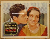 v989 TIP OFF movie lobby card '31 Eddie Quillan romantic close up!