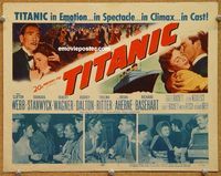v186 TITANIC title movie lobby card '53 Clifton Webb, Barbara Stanwyck