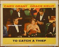 v990 TO CATCH A THIEF movie lobby card #8 '55 Cary Grant gambles!