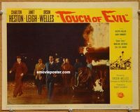 v039 TOUCH OF EVIL movie lobby card #5 '58 Charlton Heston in street!