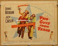 v191 TWO GUYS FROM TEXAS title movie lobby card '48 Dennis Morgan, Carson