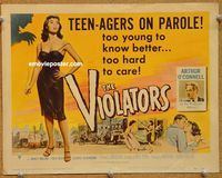 v194 VIOLATORS title movie lobby card '57 rebel teenagers on parole!