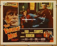 w029 VIOLENT MEN movie lobby card '54 Glenn Ford, Barbara Stanwyck