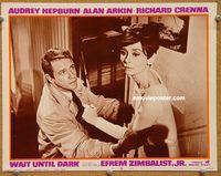 w035 WAIT UNTIL DARK movie lobby card #6 '67 Audrey Hepburn close up!