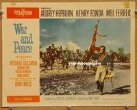 w038 WAR & PEACE movie lobby card #4 '56 battleground scene!