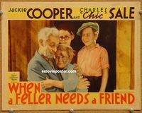 w044 WHEN A FELLER NEEDS A FRIEND movie lobby card '32 Jackie Cooper