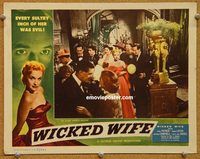 w063 WICKED WIFE movie lobby card '55 evil & sultry Moira Lister!