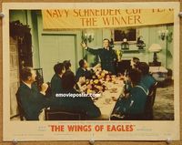 w068 WINGS OF EAGLES movie lobby card #2 '57 John Wayne at party!