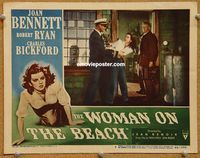 w077 WOMAN ON THE BEACH movie lobby card #7 '46 Joan Bennett, Bickford