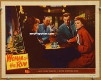 w078 WOMAN ON THE RUN movie lobby card #2 '50 Ann Sheridan, O'Keefe