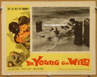 w087 YOUNG GO WILD movie lobby card #4 '62 bad girls, teen sex!