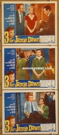 a437 3 FOR JAMIE DAWN 3 movie lobby cards '56 Laraine Day, Montalban