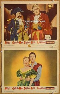 a220 ABBOTT & COSTELLO MEET CAPTAIN KIDD 2 movie lobby cards '53
