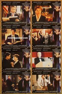 a010 AMERICAN PRESIDENT 8 English movie lobby cards '95 Douglas, Bening