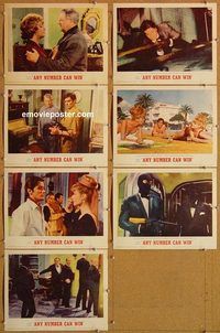 a725 ANY NUMBER CAN WIN 7 movie lobby cards '63 Jean Gabin, Delon