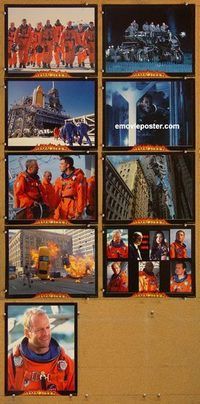 a197 ARMAGEDDON 9 movie lobby cards '98 Bruce Willis, Ben Affleck