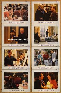 a015 AS GOOD AS IT GETS 8 movie lobby cards '97 Nicholson, Helen Hunt