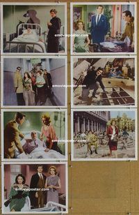 a727 ASSASSINATION IN ROME 7 movie lobby cards '65 Hugh O'Brian, Charisse