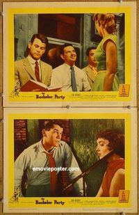 a233 BACHELOR PARTY 2 movie lobby cards '57 Don Murray, Carolyn Jones