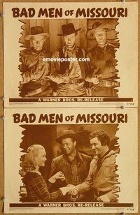 a234 BAD MEN OF MISSOURI 2 movie lobby cards R47 Dennis Morgan, Wyman