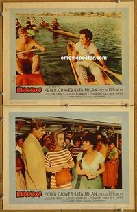 a237 BAYOU 2 movie lobby cards '57 Louisiana Cajun sex, Peter Graves