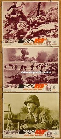 a441 BEACH RED 3 movie lobby cards '67 Cornel Wilde, Rip Torn