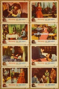a019 BEAUTY & THE BEAST 8 movie lobby cards '62 Mark Damon