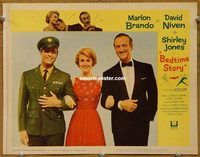 a864 BEDTIME STORY movie lobby card #5 '64 Brando, Niven, Jones