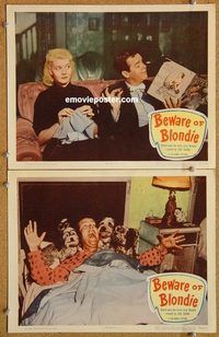 a238 BEWARE OF BLONDIE 2 movie lobby cards '50 Penny Singleton, Lake