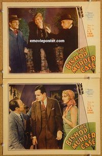 a241 BISHOP MURDER CASE 2 movie lobby cards '30 Philo Vance mystery!