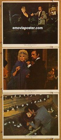 a444 BLUEBEARD 3 movie lobby cards '72 Richard Burton, Raquel Welch