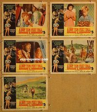 a620 BOY TEN FEET TALL 5 movie lobby cards '65 Edward G. Robinson