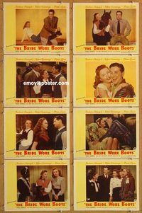 a042 BRIDE WORE BOOTS 8 movie lobby cards '46 Stanwyck, Cummings