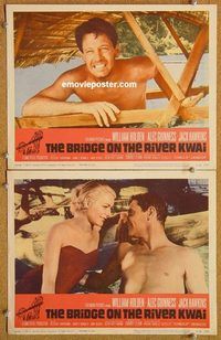 a245 BRIDGE ON THE RIVER KWAI 2 movie lobby cards R63 William Holden