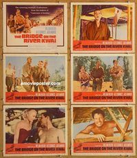 a654 BRIDGE ON THE RIVER KWAI 6 movie lobby cards R63 William Holden