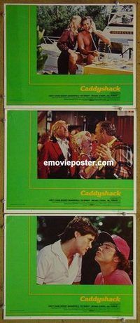 a452 CADDYSHACK 3 rare int'l movie lobby cards '80 Chase, Dangerfield