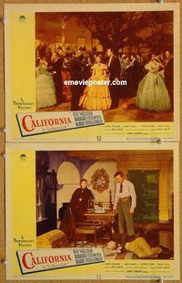 a247 CALIFORNIA 2 movie lobby cards '46 Ray Milland, Barbara Stanwyck
