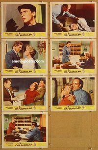 a739 CAT BURGLAR 7 movie lobby cards '61 Jack Hogan, spy thriller!