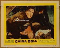 a887 CHINA DOLL movie lobby card #3 '58 Victor Mature, Li Li Hua