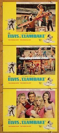 a458 CLAMBAKE 3 movie lobby cards '67 Elvis Presley, rock 'n' roll!