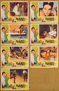 a741 CLASH OF STEEL 7 movie lobby cards '62 Gerard Barray, Canale