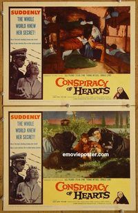 a262 CONSPIRACY OF HEARTS 2 movie lobby cards '60 Lili Palmer, Syms