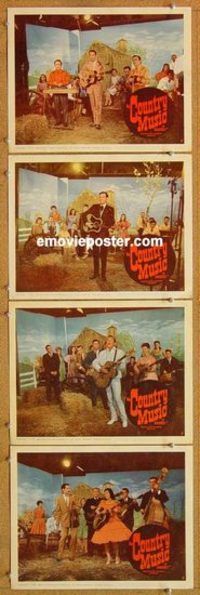 a570 COUNTRY MUSIC ON BROADWAY 4 movie lobby cards '64 Hank Williams