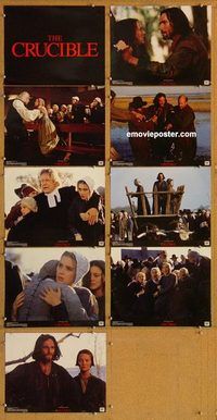 a199 CRUCIBLE 9 movie lobby cards '96 Daniel Day-Lewis, Winona Ryder