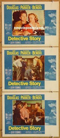 a463 DETECTIVE STORY 3 movie lobby cards R60 Kirk Douglas, Parker