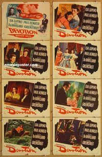 a061 DEVOTION 8 movie lobby cards '46 Ida Lupino, Paul Henreid