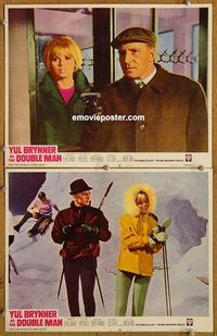 a275 DOUBLE MAN 2 movie lobby cards '67 Yul Brynner, Britt Ekland