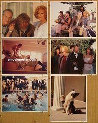 a657 DOWN & OUT IN BEVERLY HILLS 6 movie lobby cards '86 Nick Nolte